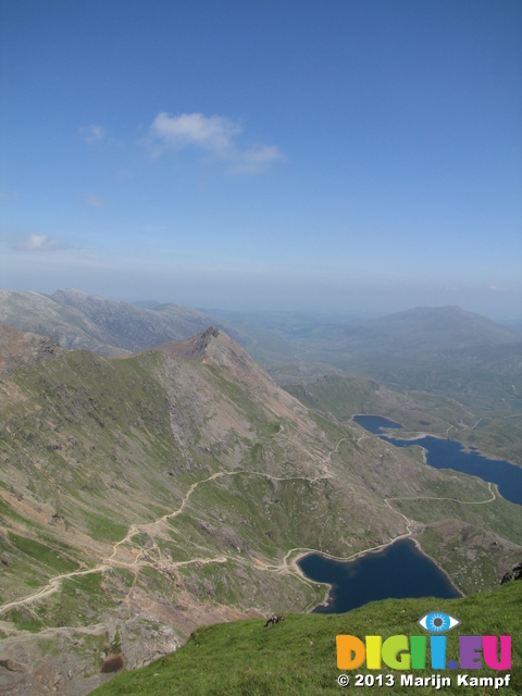 SX28749 View from top of Snowdon to Crib Coch